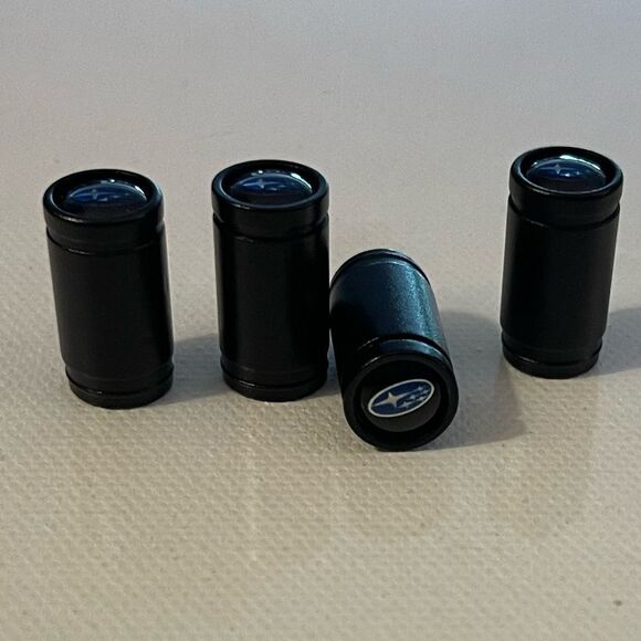 Subaru Valve Stem Caps in Black Set of 4 NWT - Picture 3 of 4